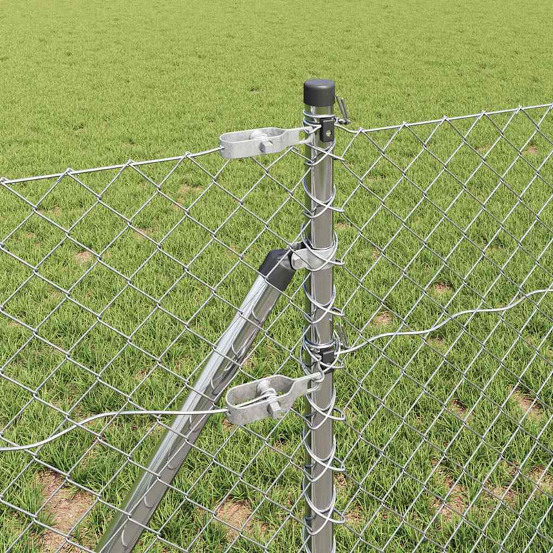 vidaXL Lánckerítés oszlopokkal Ezüst 0.8 x 25 m Acél