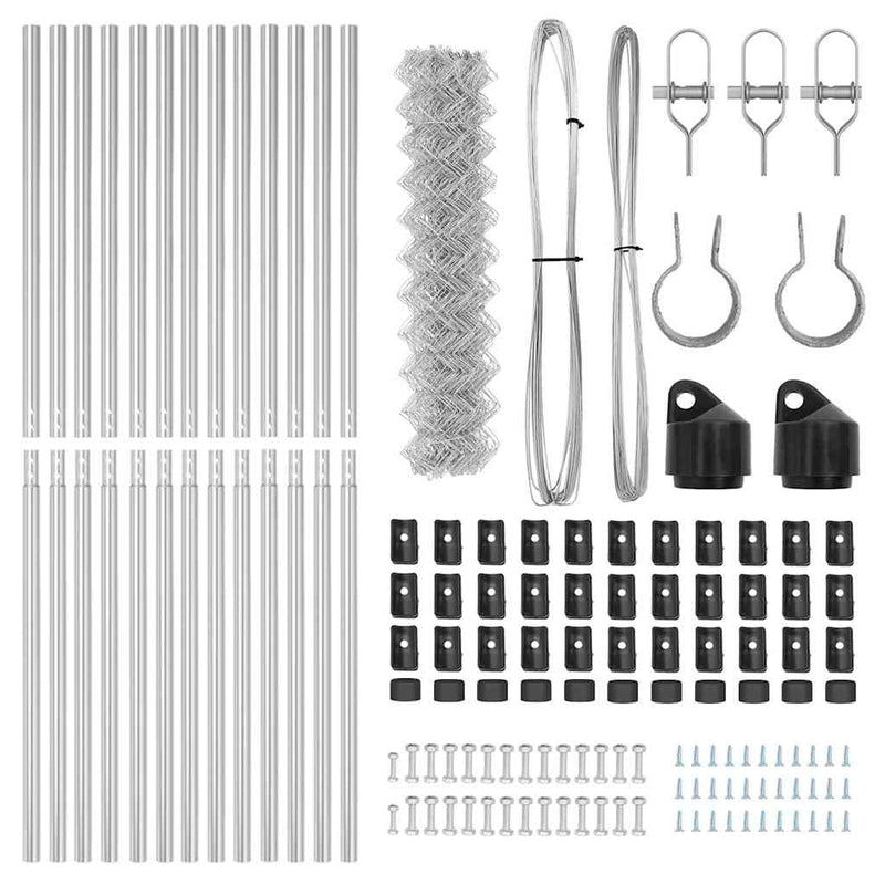 vidaXL Lánckerítés oszlopokkal Ezüst 1.2 x 25 m Acél