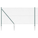 vidaXL Tüskés láncszem kerítés 10 x 1 m PVC-bevonatos acél Zöld Háló