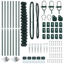 vidaXL Lánckerítés oszlopokkal Zöld 1.6 x 10 m Acél