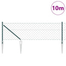 vidaXL Tüskés láncszem kerítés 10 x 0,6 m PVC-bevonatos acél Zöld Háló