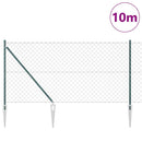 vidaXL Tüskés láncszem kerítés 10 x 1,2 m PVC-bevonatos acél Zöld Háló