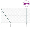 vidaXL Tüskés láncszem kerítés 10 x 1,6 m PVC-bevonatos acél Zöld Háló