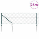 vidaXL Tüskés láncszem kerítés 25 x 0,6 m PVC-bevonatos acél Zöld Háló