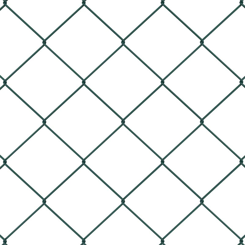 vidaXL Lánckerítés oszlopokkal Zöld 0.8 x 25 m Acél
