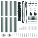 vidaXL Lánckerítés oszlopokkal Zöld 1.4 x 25 m Acél