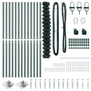 vidaXL Lánckerítés oszlopokkal Zöld 1.5 x 25 m Acél