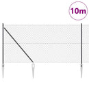vidaXL Tüskés láncszem kerítés 10 x 1,4 m PVC-bevonatos acél Szürke
