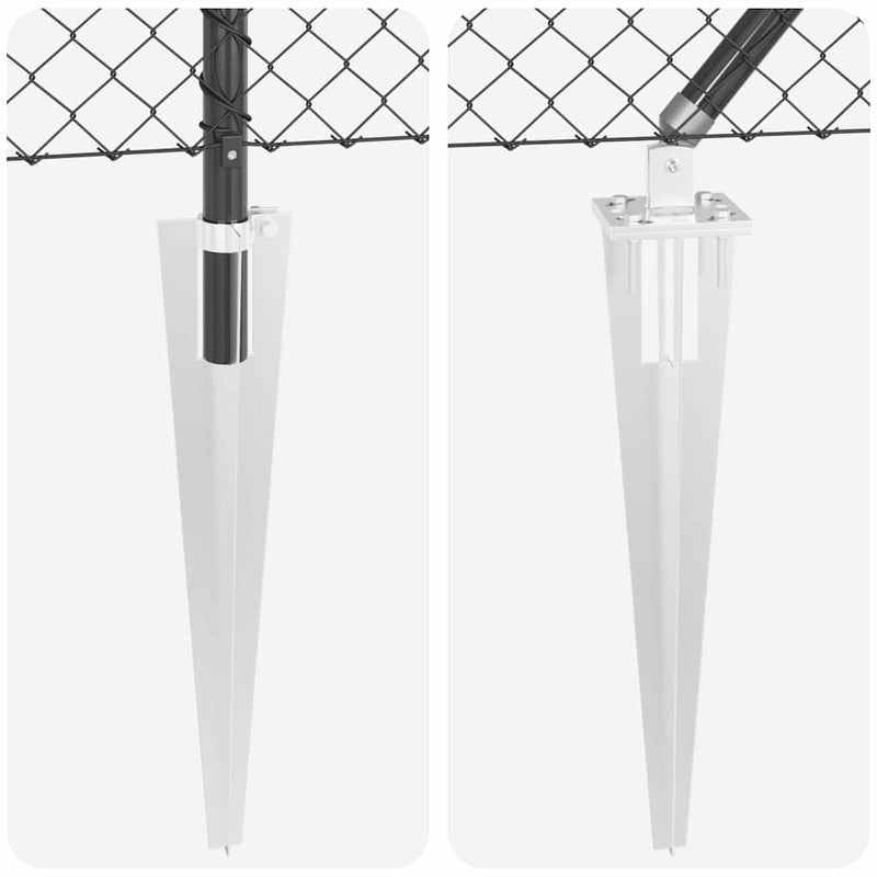 vidaXL Lánckerítés oszlopokkal Szürke 1.6 x 10 m Acél