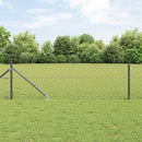vidaXL Tüskés láncszem kerítés 10 x 0,8 m PVC-bevonatos acél Szürke