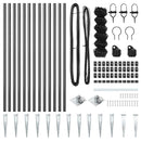 vidaXL Lánckerítés oszlopokkal Szürke 0,4 x 25 m Acél