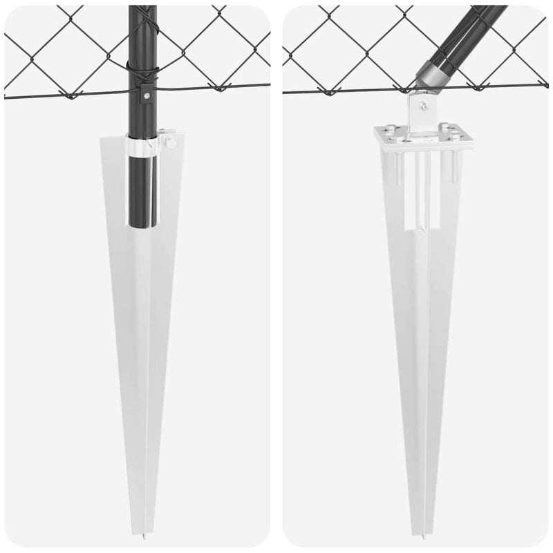 vidaXL Lánckerítés oszlopokkal Szürke 1.6 x 25 m Acél