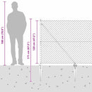 vidaXL Lánckerítés oszlopokkal Ezüst 1.2 x 10 m Acél