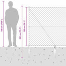 vidaXL Lánckerítés oszlopokkal Ezüst 1.5 x 10 m Acél