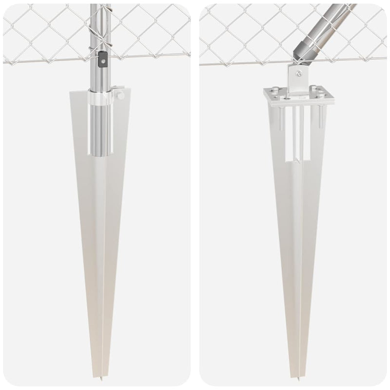 vidaXL Lánckerítés oszlopokkal Ezüst 1.6 x 10 m Acél