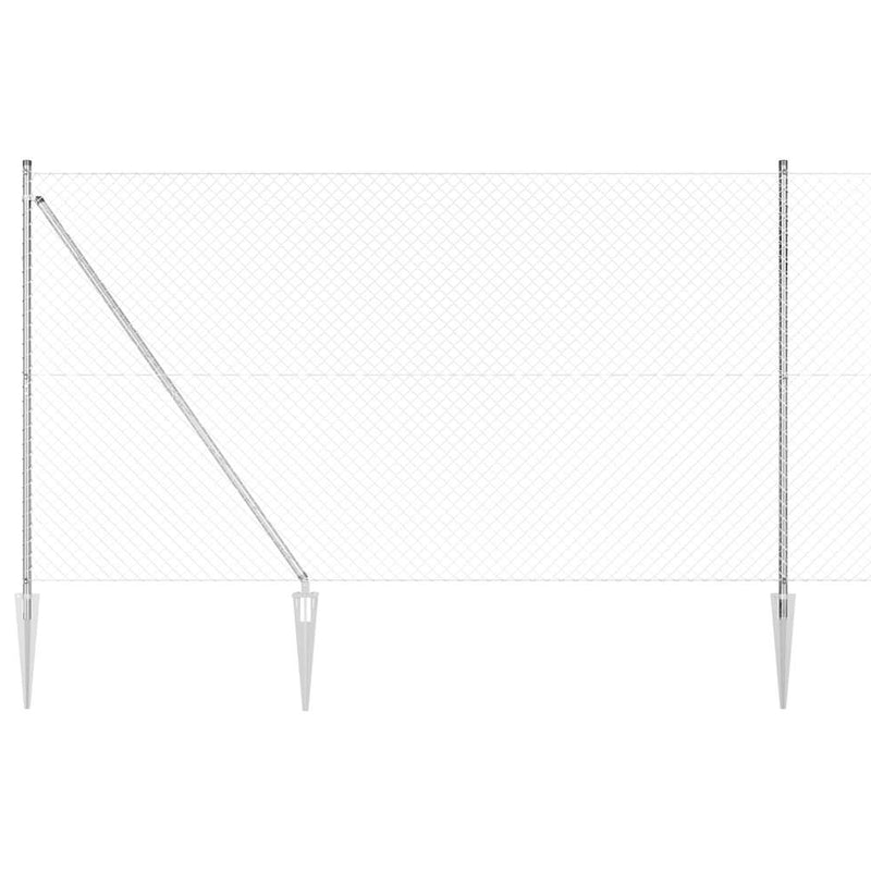 vidaXL Lánckerítés oszlopokkal Ezüst 1.6 x 10 m Acél