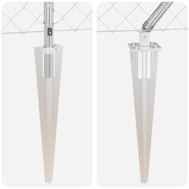 vidaXL Lánckerítés oszlopokkal Ezüst 1.4 x 10 m Acél