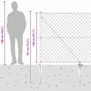 vidaXL Lánckerítés oszlopokkal Ezüst 1.4 x 10 m Acél