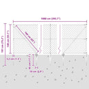 vidaXL Lánckerítés oszlopokkal Ezüst 1.4 x 10 m Acél