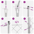 vidaXL Lánckerítés oszlopokkal Ezüst 1.5 x 10 m Acél