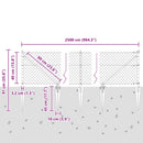 vidaXL Lánckerítés oszlopokkal Ezüst 0,4 x 25 m Acél