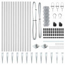 vidaXL Lánckerítés oszlopokkal Ezüst 0.8 x 25 m Acél