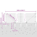 vidaXL Lánckerítés oszlopokkal Ezüst 0.8 x 25 m Acél