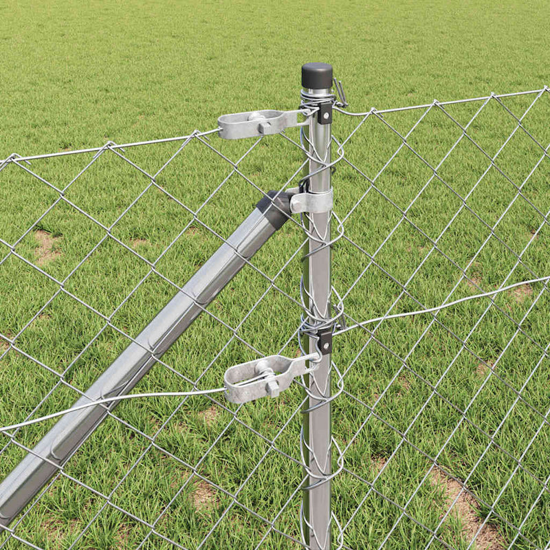 vidaXL Lánckerítés oszlopokkal Ezüst 1 x 25 m Acél