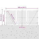 vidaXL Láncos kerítés betonalappal 10 x 0,8 m PVC-bevonatos acél Zöld