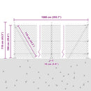 vidaXL Láncos kerítés betonalappal 10 x 1 m PVC-bevonatos acél Zöld