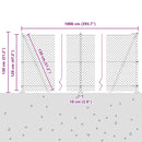 vidaXL Lánckerítés oszlopokkal Zöld 1.2 x 10 m Acél