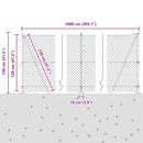 vidaXL Láncos kerítés betonalappal 10 x 1,2 m PVC-bevonatos acél Zöld