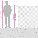 vidaXL Láncos kerítés betonalappal 10 x 1,4 m PVC-bevonatos acél Zöld