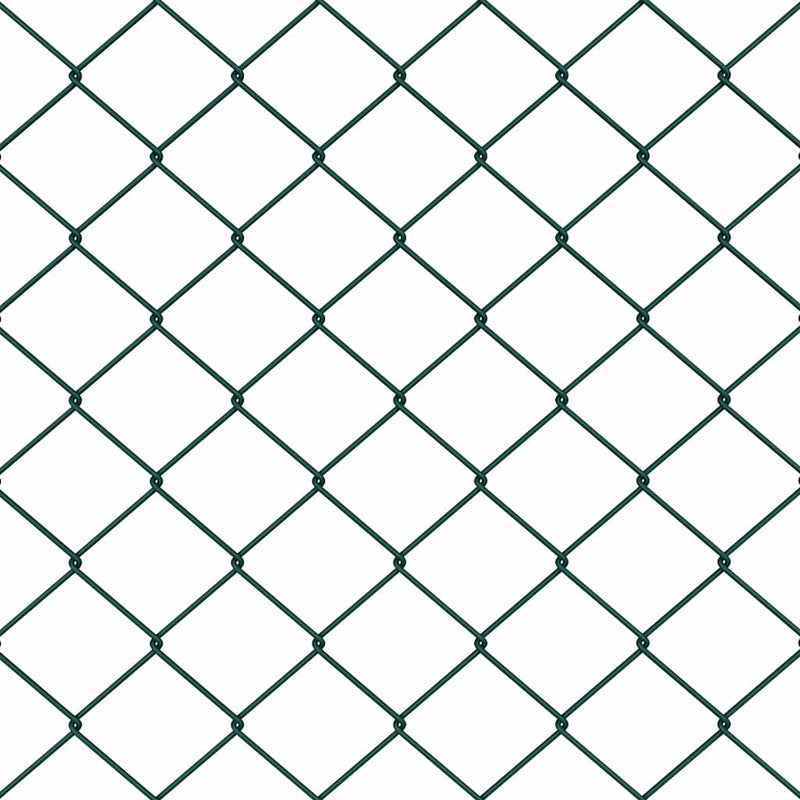 vidaXL Lánckerítés oszlopokkal Zöld 1.5 x 10 m Acél