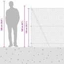 vidaXL Külső Lánc Linkes Kerítés Beton Alapzattal 10 x 1,5 m Zöld Háló