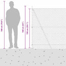 vidaXL Lánckerítés oszlopokkal Zöld 1.5 x 10 m Acél