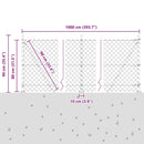 vidaXL Láncos kerítés betonalappal 10 x 0,8 m PVC-bevonatos acél Zöld