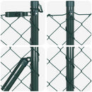 vidaXL Láncos kerítés betonalappal 10 x 1 m PVC-bevonatos acél Zöld
