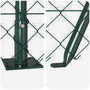 vidaXL Láncos kerítés betonalappal 10 x 1 m PVC-bevonatos acél Zöld