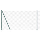 vidaXL Láncos kerítés betonalappal 10 x 1,2 m PVC-bevonatos acél Zöld