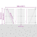 vidaXL Láncos kerítés betonalappal 10 x 1,2 m PVC-bevonatos acél Zöld