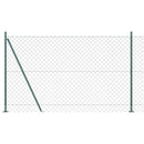 vidaXL Láncos kerítés betonalappal 10 x 1,5 m PVC-bevonatos acél Zöld