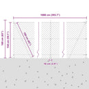 vidaXL Láncos kerítés betonalappal 10 x 1,5 m PVC-bevonatos acél Zöld