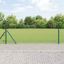 vidaXL Láncos kerítés betonalappal 25 x 0,4 m PVC-bevonatos acél Zöld
