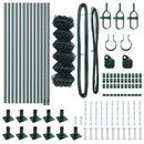 vidaXL Lánckerítés oszlopokkal Zöld 0,6 x 25 m Acél