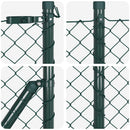 vidaXL Láncos kerítés betonalappal 25 x 0,8 m PVC-bevonatos acél Zöld