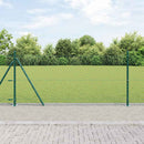 vidaXL Láncos kerítés betonalappal 25 x 0,8 m PVC-bevonatos acél Zöld