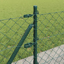 vidaXL Láncos kerítés betonalappal 25 x 0,4 m PVC-bevonatos acél Zöld