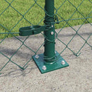 vidaXL Láncos kerítés betonalappal 1,5 x 25 m PVC-bevonatos acél Zöld