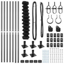 vidaXL Lánckerítés oszlopokkal Szürke 1 x 10 m Acél